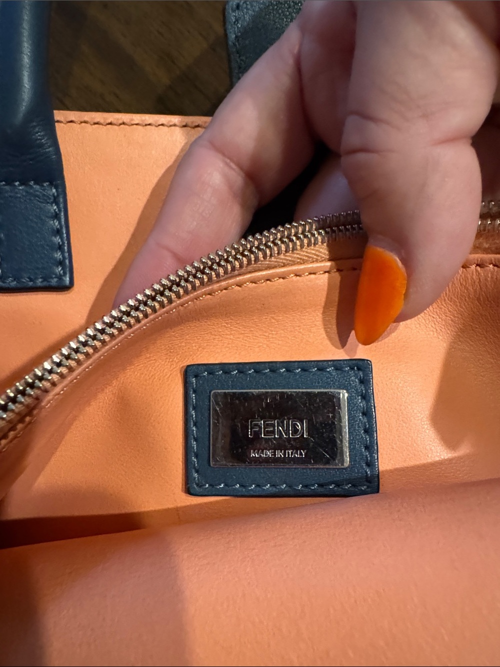 Fendi 2Jours Petite Blue Leather Top-Handle Crossbody Bag - Picture 16 of 16